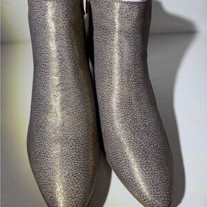 Dolce Vita Taupe Glitter Crackle Pointed Toe Ankle Boots